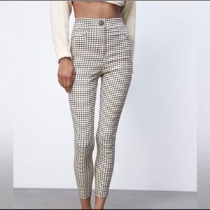 NWT Zara Plaid High Rise Leggings